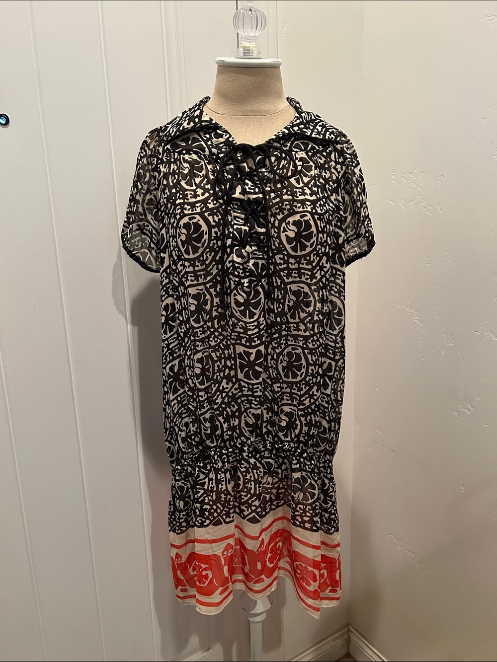 Anna Sui Silk Drop-Waist Dress